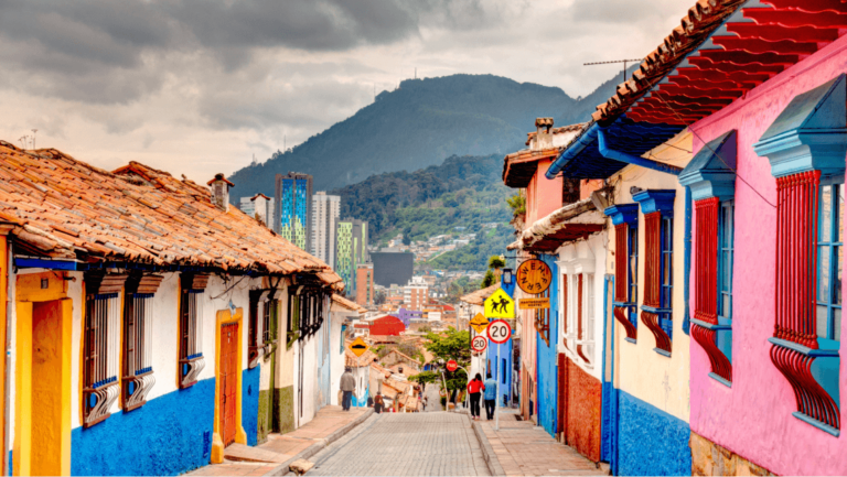 a colourful street in south america